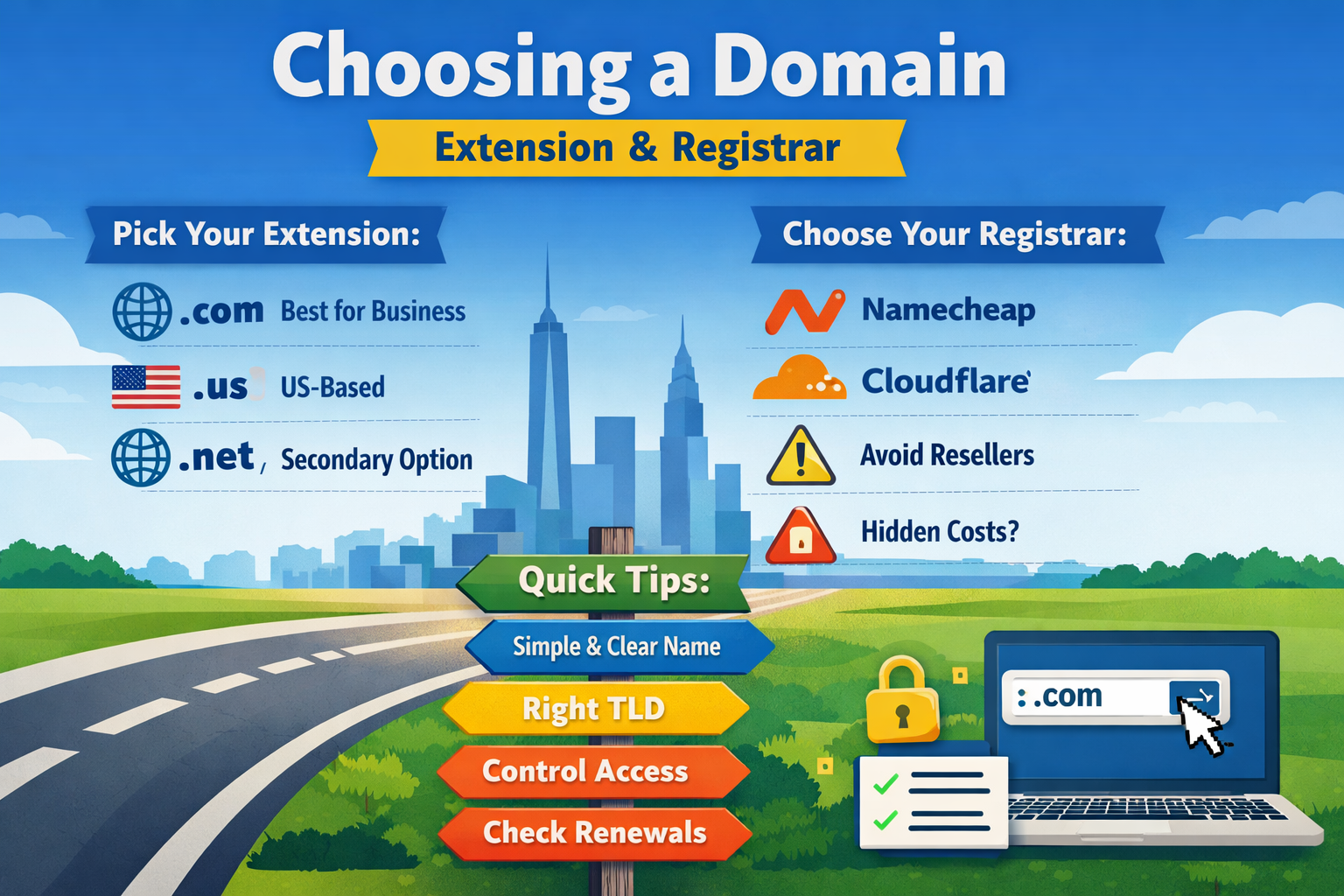 Choosing a Domain: Extension and Registrar (Without Overthinking It)
